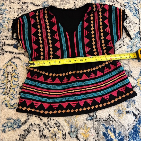 Savanna Jane Geometric Blouse - Black, Pink, Teal - Picture 5 of 7